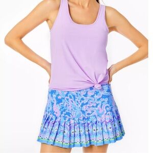 Lilly Pulitzer Taye Skort UPF 50+ Boca Blue Sea What I Sea Engineered Skort L